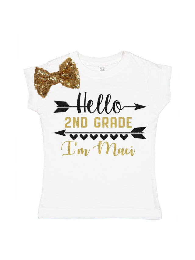 first day of school girls personalized shirt
