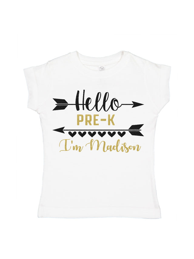 hello pre k toddler girl shirt