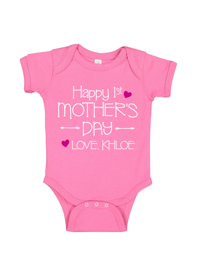 Happy 1st Mother's Day Pink Girl's Tee & Bodysuit