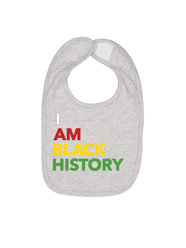 I Am Black History Infant Bib Heather Gray