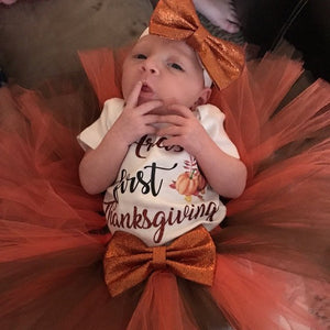 First Thanksgiving Tutu Outfit for Baby Girls