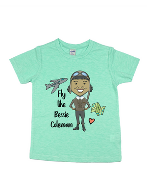 Fly like Bessie Coleman Kids Black History Shirt