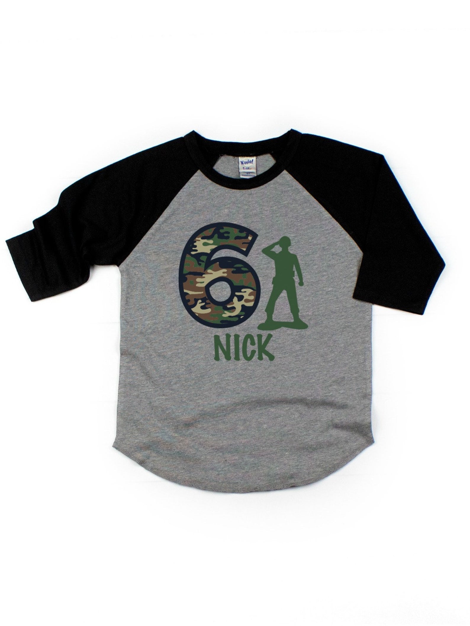 boys army man birthday shirt
