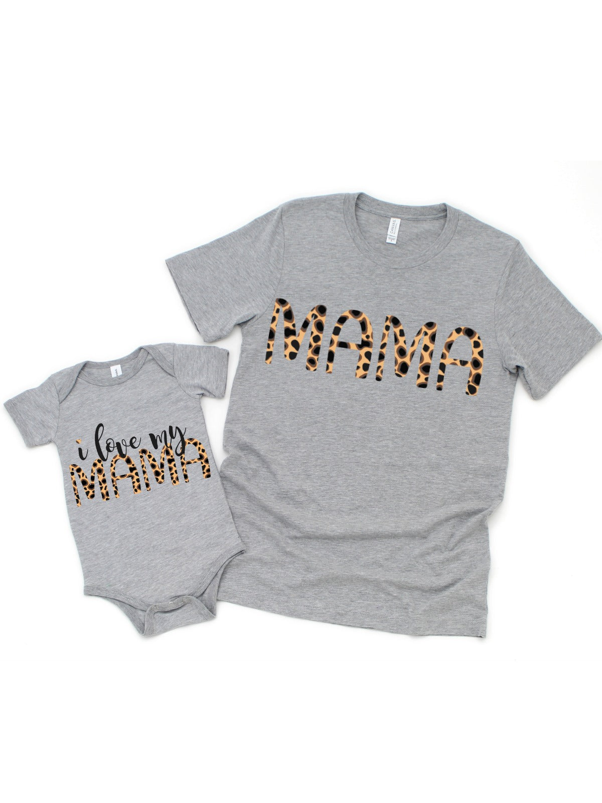 mama i love my mama matching leopard shirts set