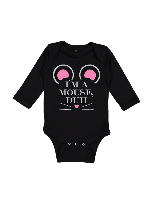 im a mouse duh long sleeve baby bodysuit
