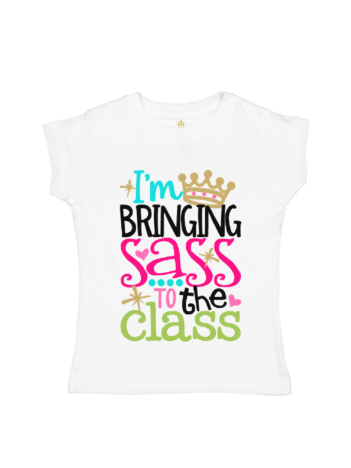 Im Bringing Sass to the Class Girls Shirt in White