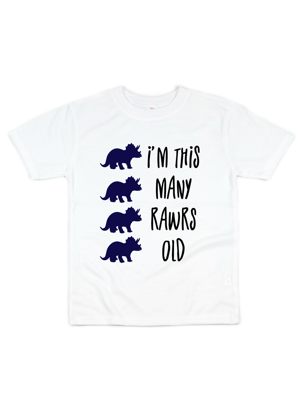kids blue dinosaur birthday shirt