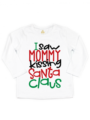 I saw mommy kissing santa claus kids shirt