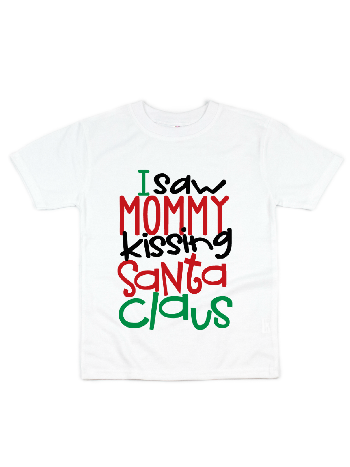 boys i saw santa kissing santa claus shirt