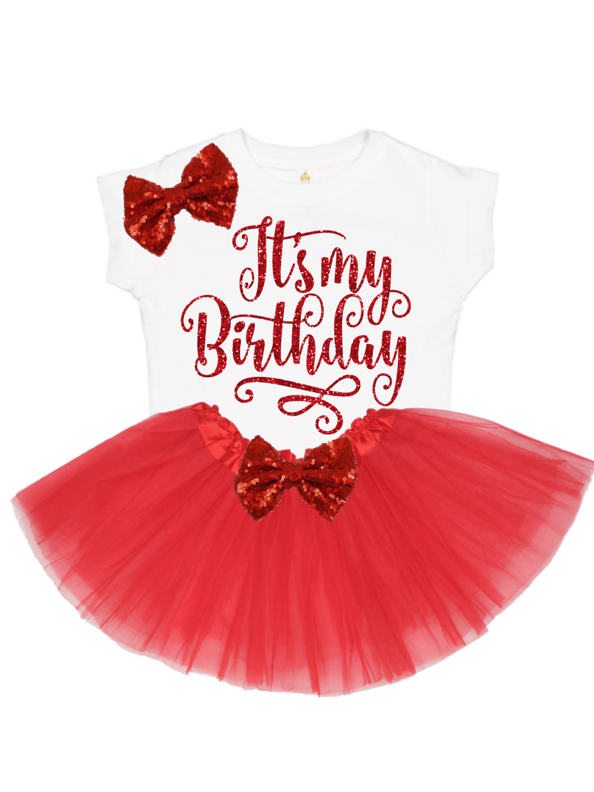 it's my birthday girls red glitter tutu outfit