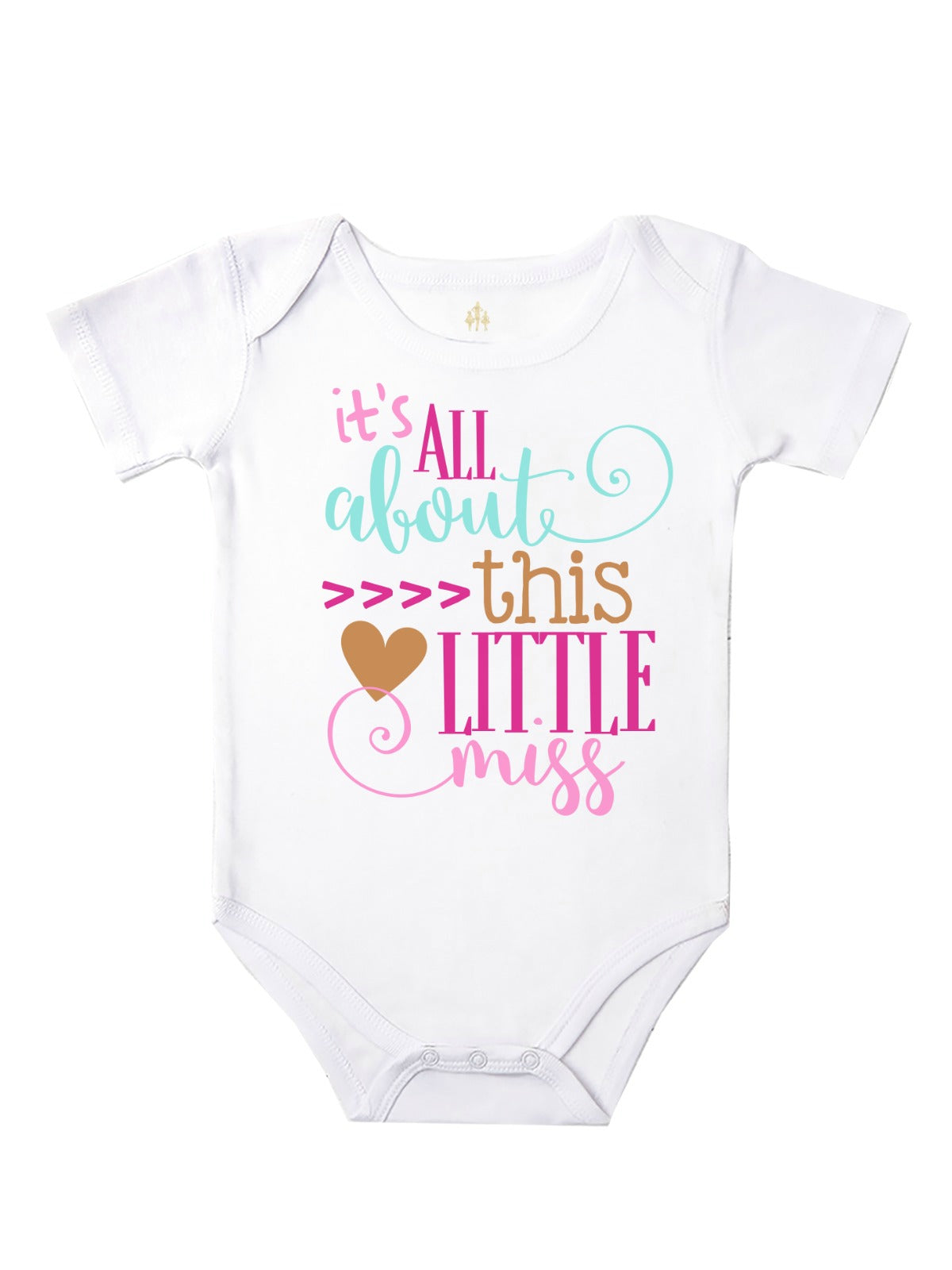 It's all about this little miss baby girl bodysuit in white