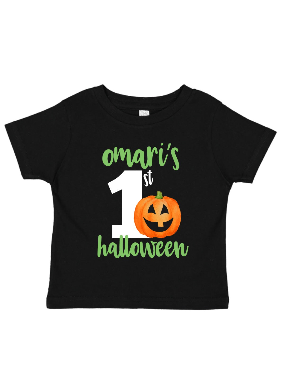Personalized Boys First Halloween Shirt, Long Sleeve Black