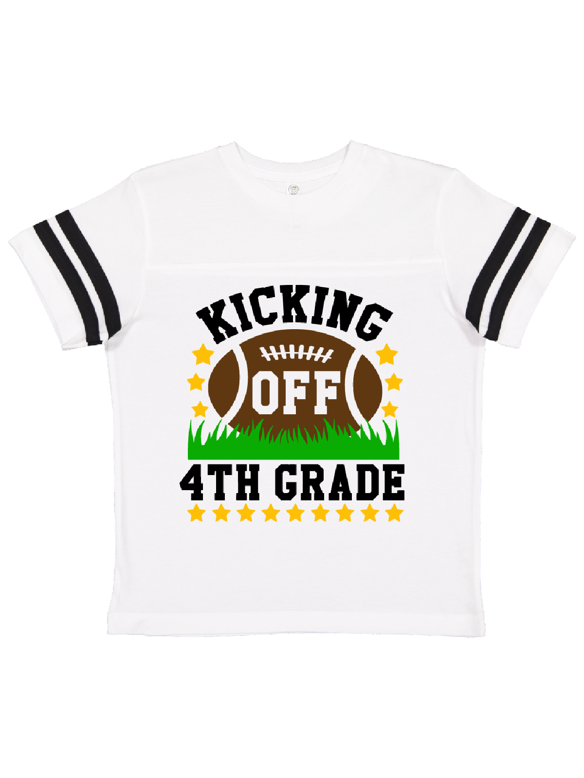 kicking off 4th grade kids football shirt