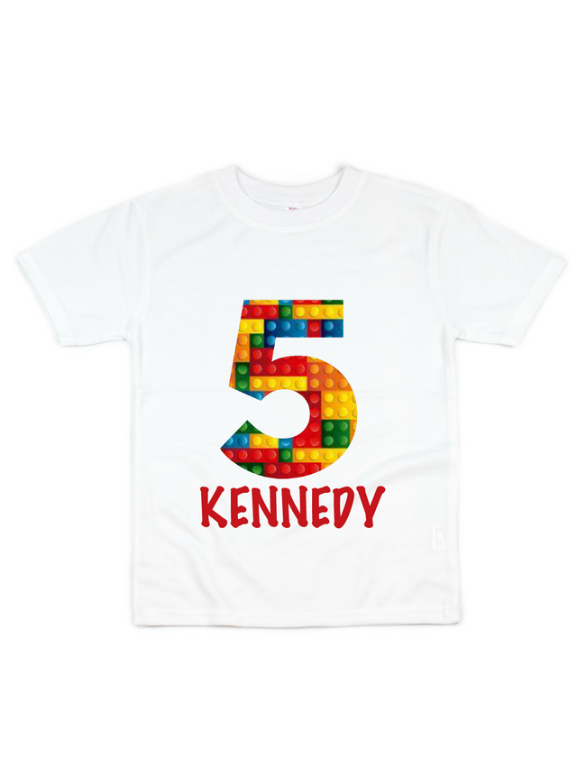 white building blocks birthday shirts