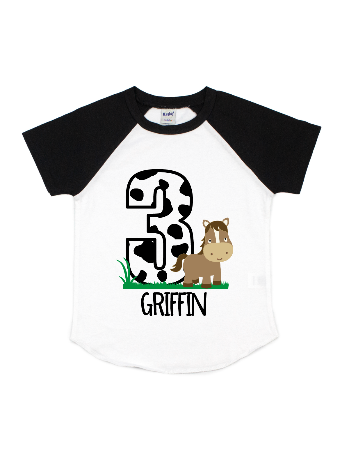 kids cute horse birthday shirt