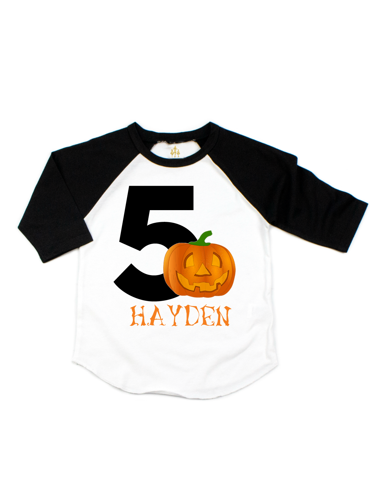 Jack-o-lantern Birthday Raglan Shirt - Personalized