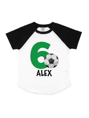 kids soccer birthday shirt