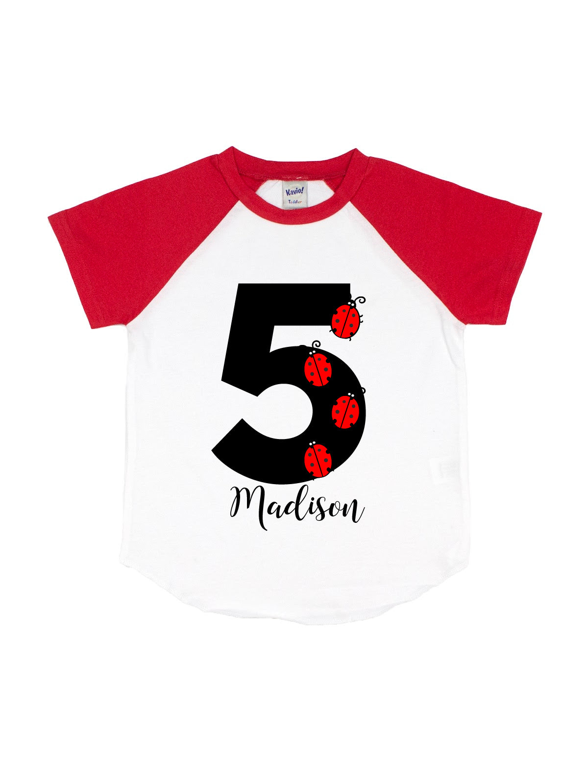 girls personalized ladybug raglan shirt