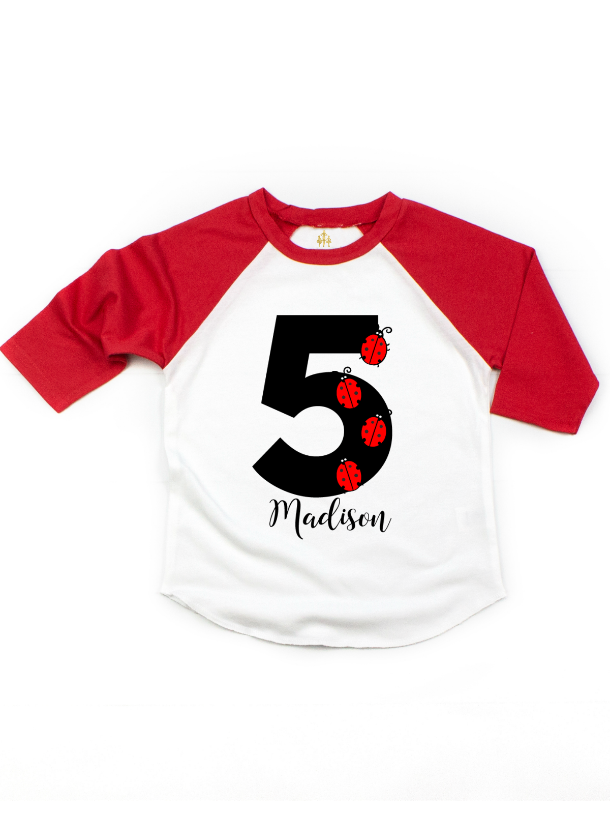 girls personalized ladybug raglan shirt