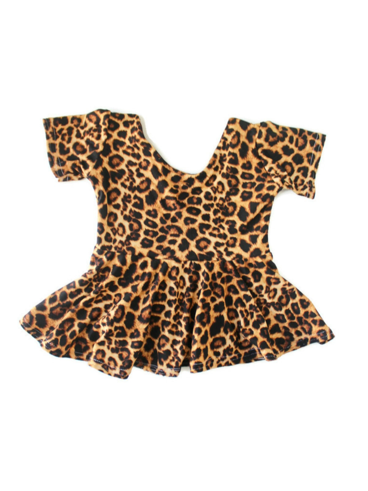 girls leopard peplum top