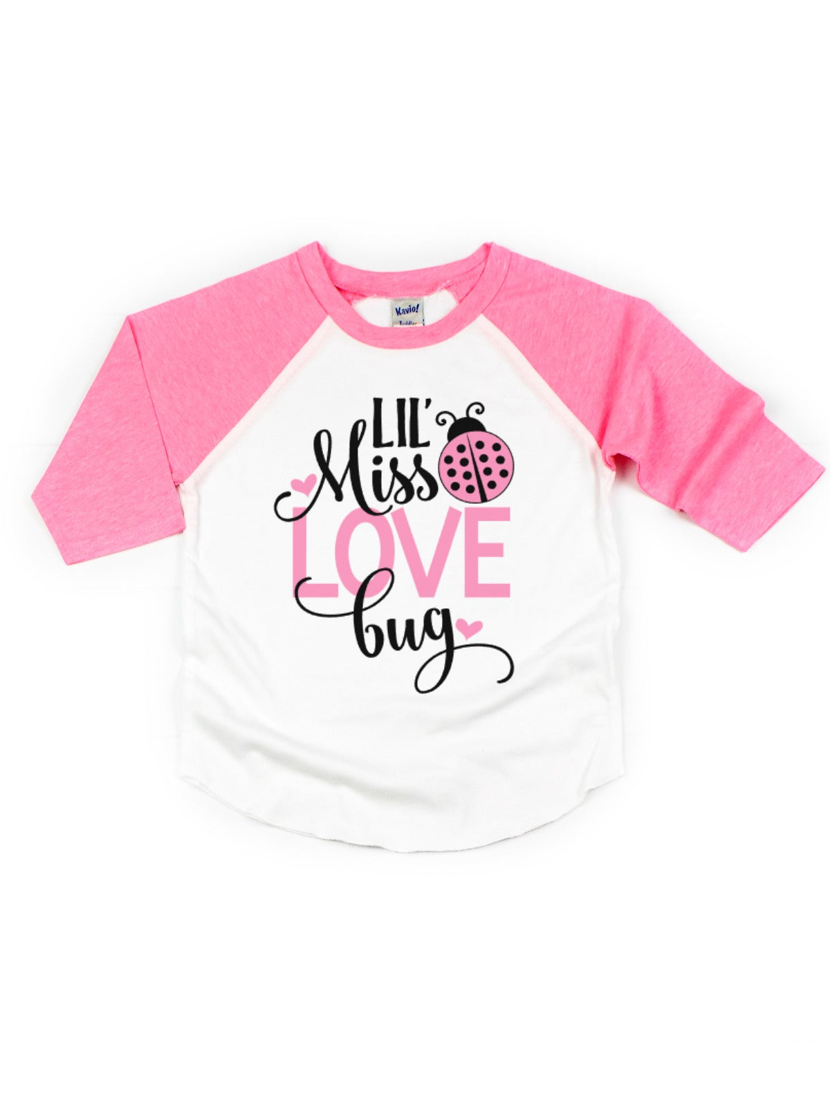 Lil' Miss Love Bug Kids Raglan Shirt