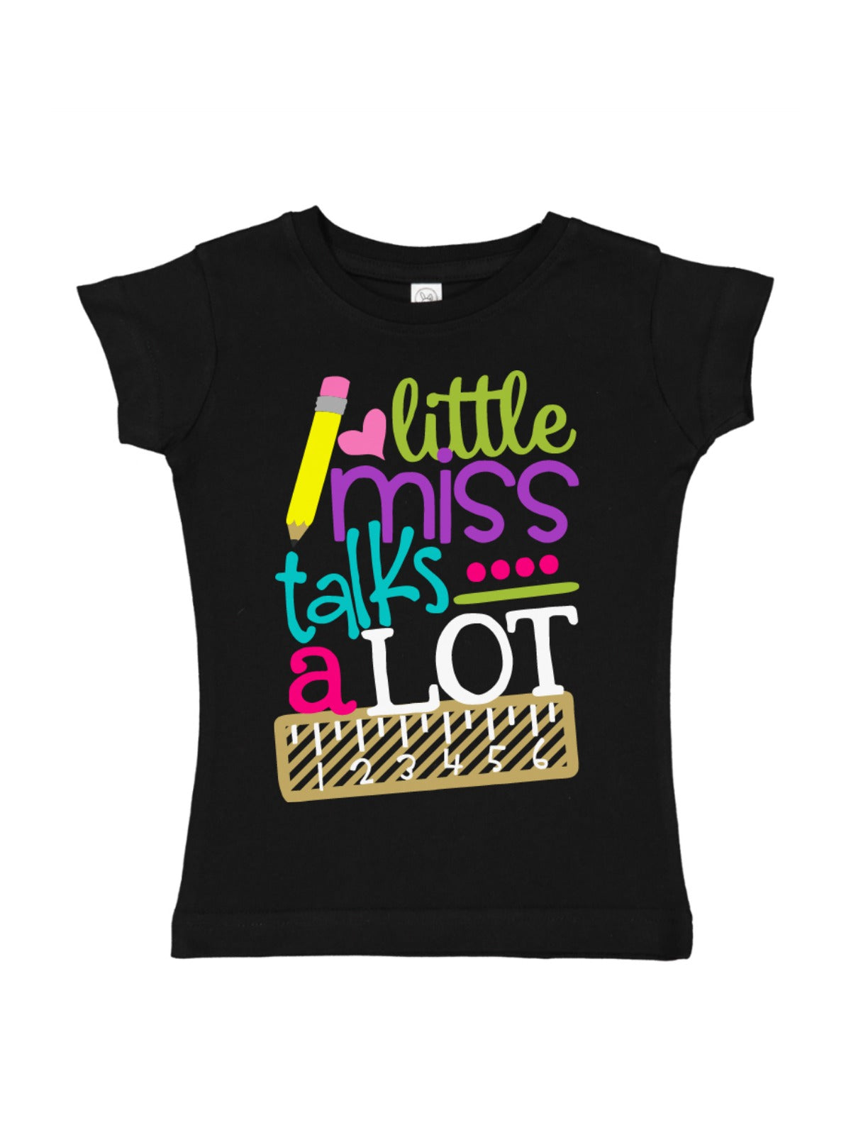 little miss talks a lot girls school shirt