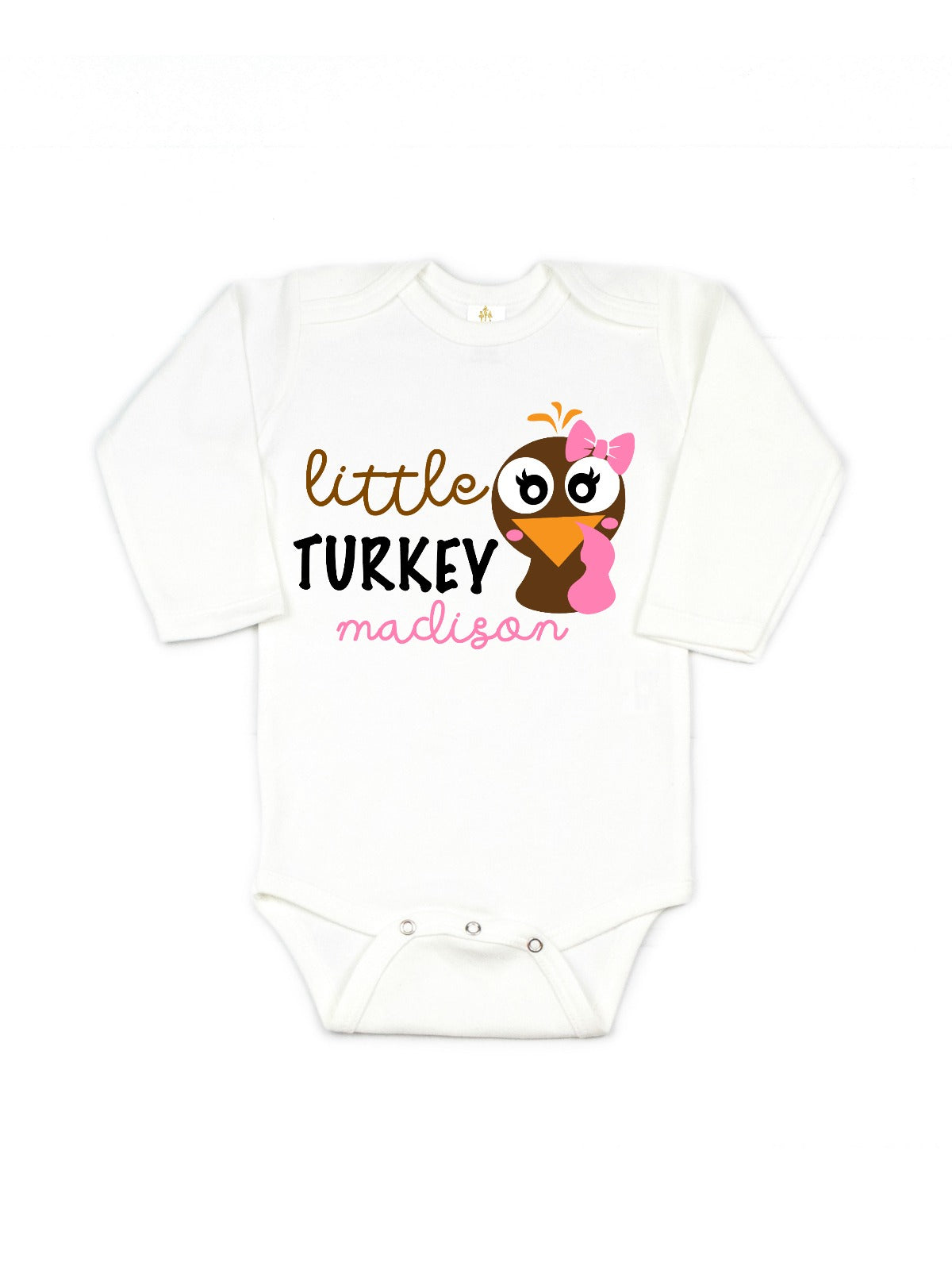 baby girl little turkey personalized thanksgiving outfit