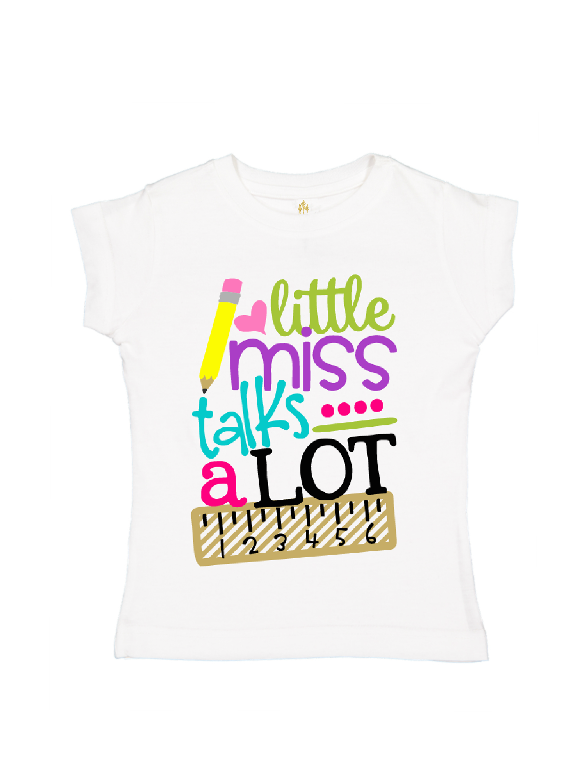 little miss talks a lot girls shirt