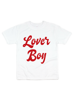 Lover Boy Kids Valentine's Day Shirt in White