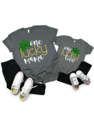 Lucky Mama and Lucky Kiddo Matching St. Patrick's Day Shirts