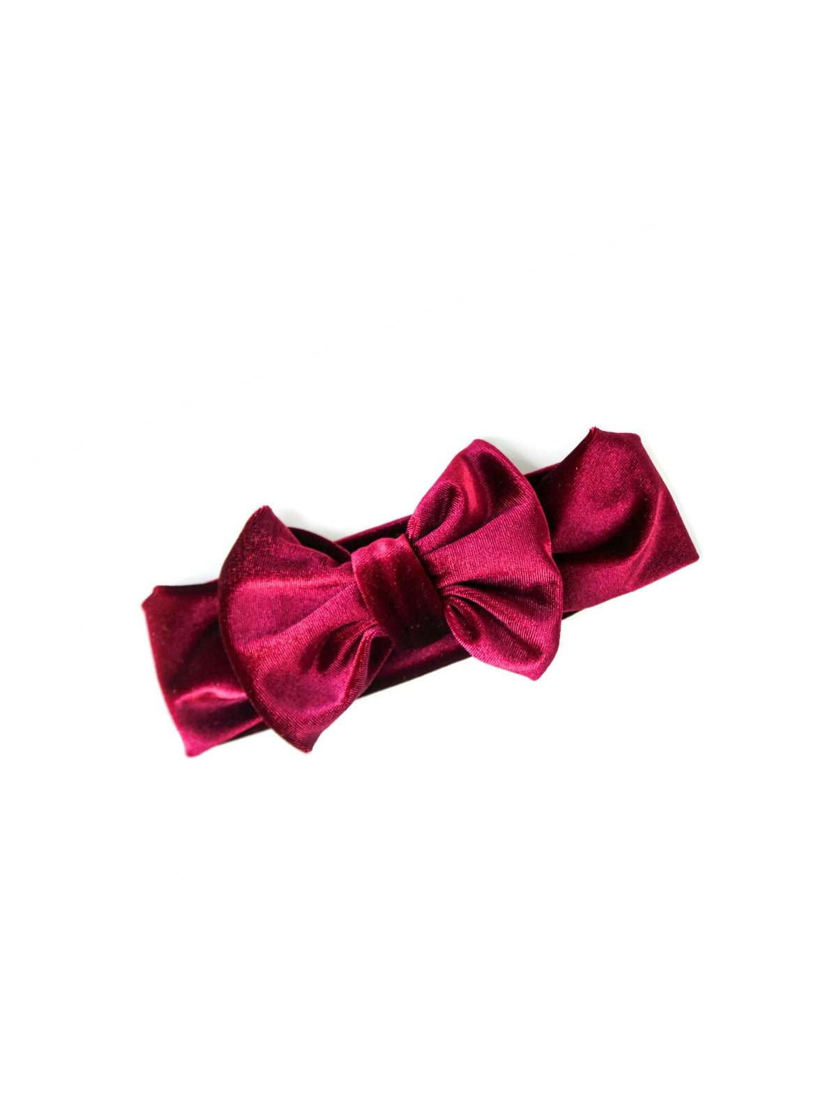 magenta velvet bow headband