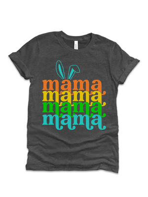 Dark Gray Mama Easter Bunny Shirt 