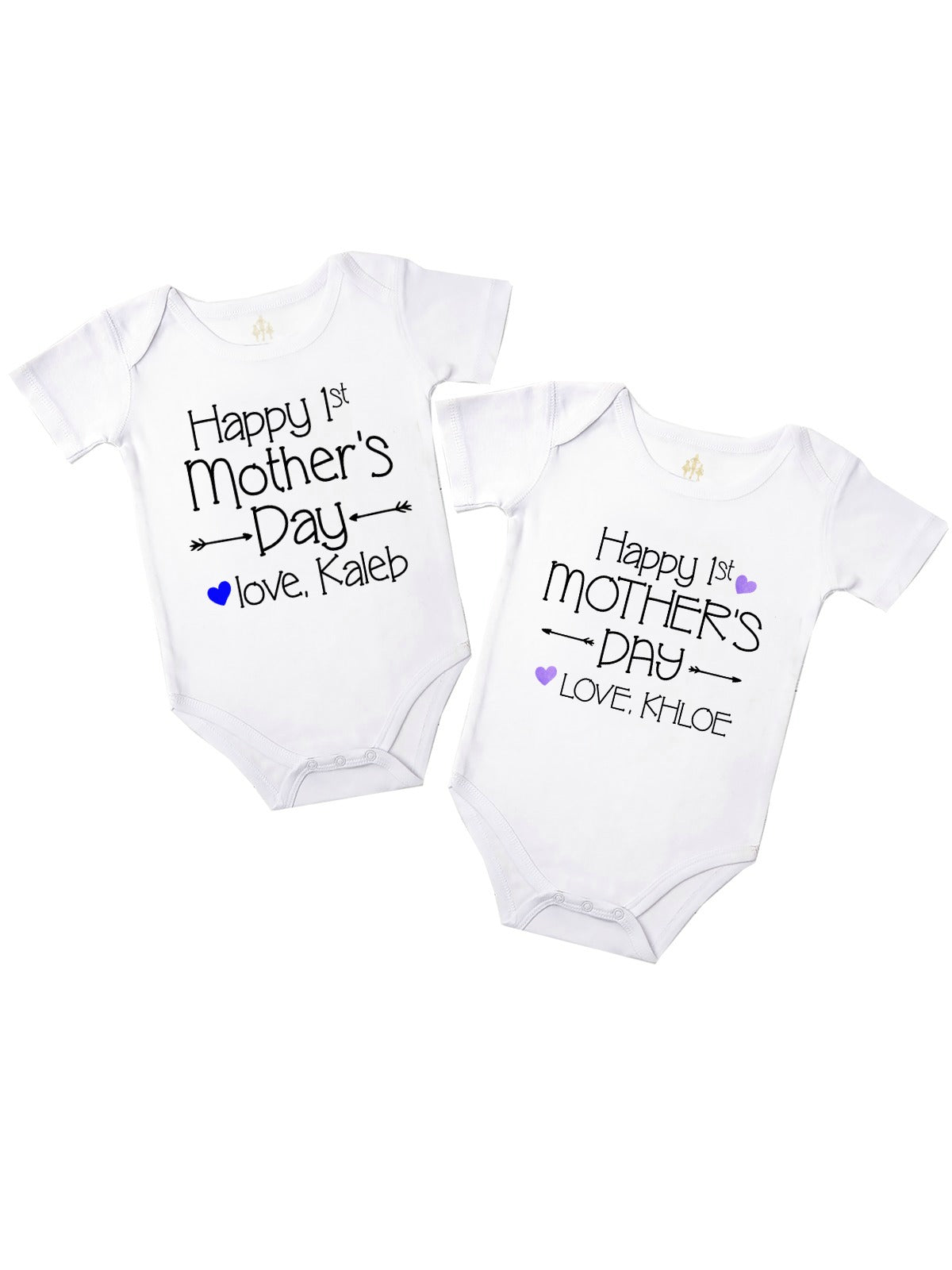 twins matching mother's day baby bodysuits