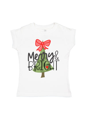 merry and bright girl's t-shirt
