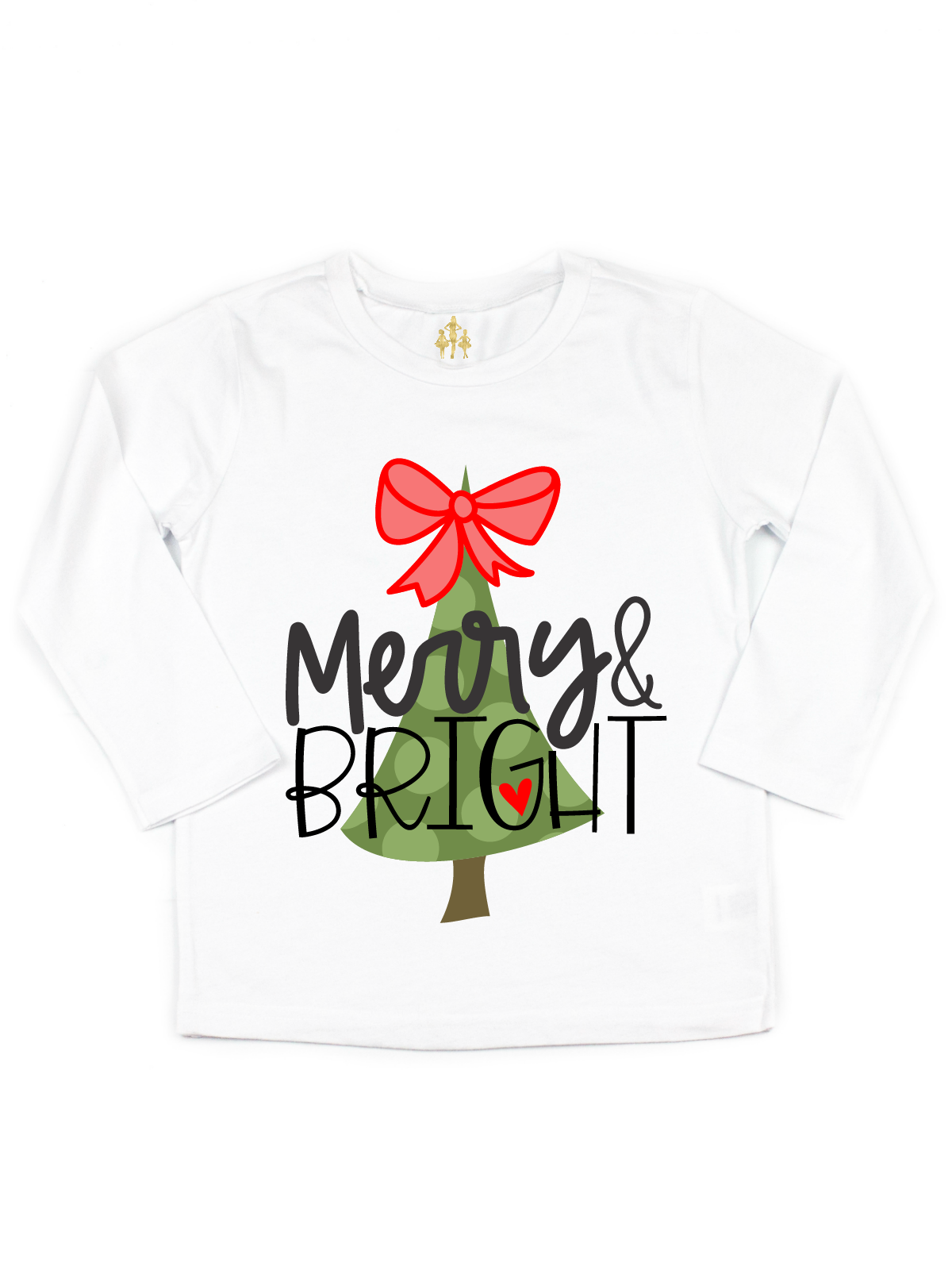 Merry & Bright Girls Christmas Shirt