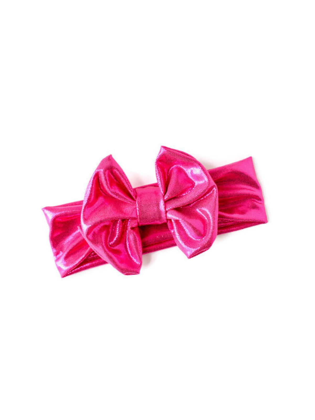 Bow Headband - Metallic Pink