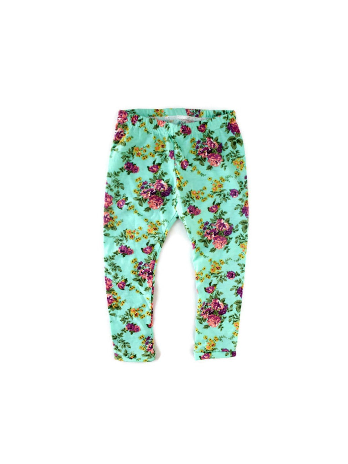 Mint Floral Leggings