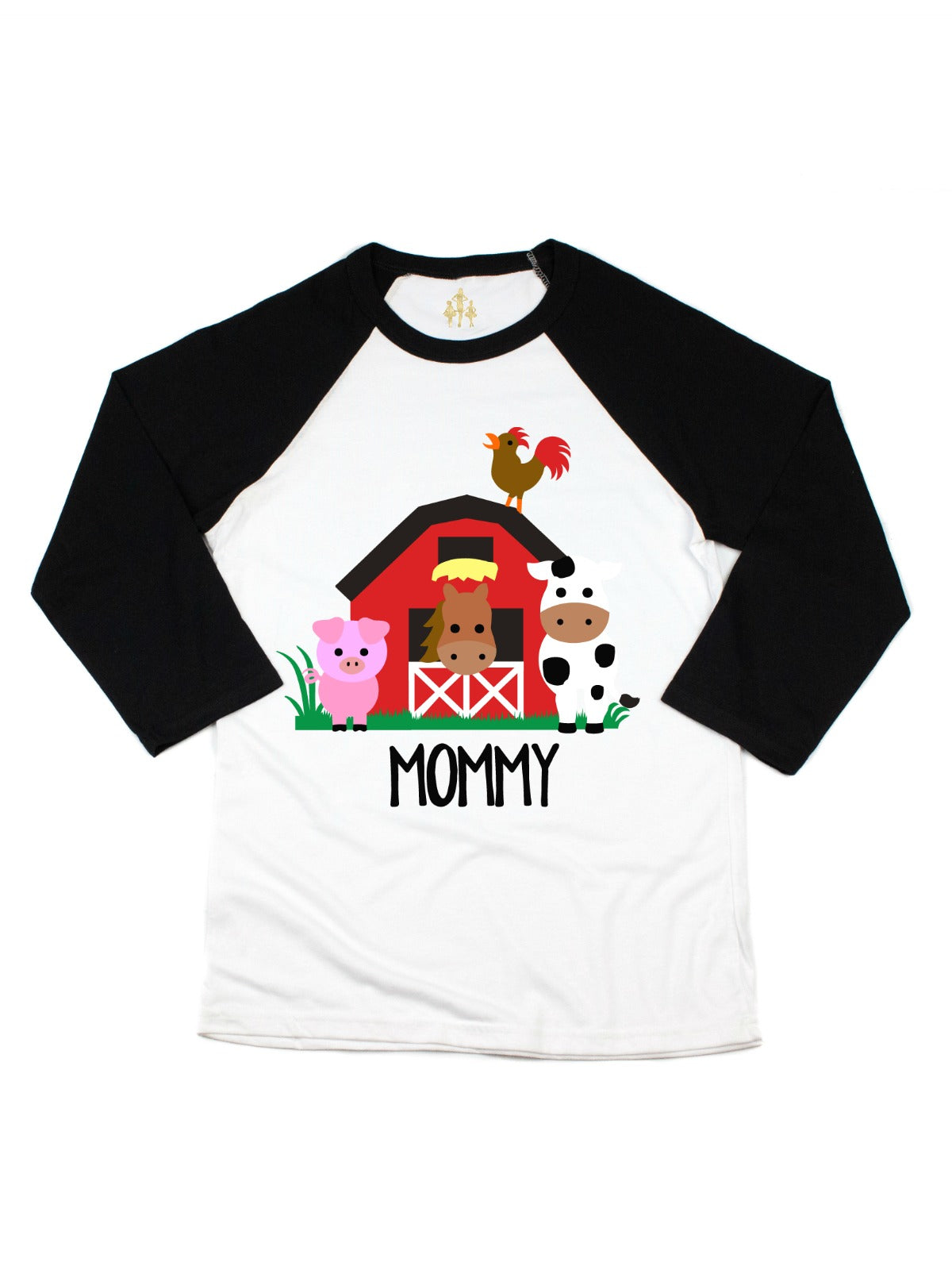 daddy farmhouse barn animals raglan t-shirt