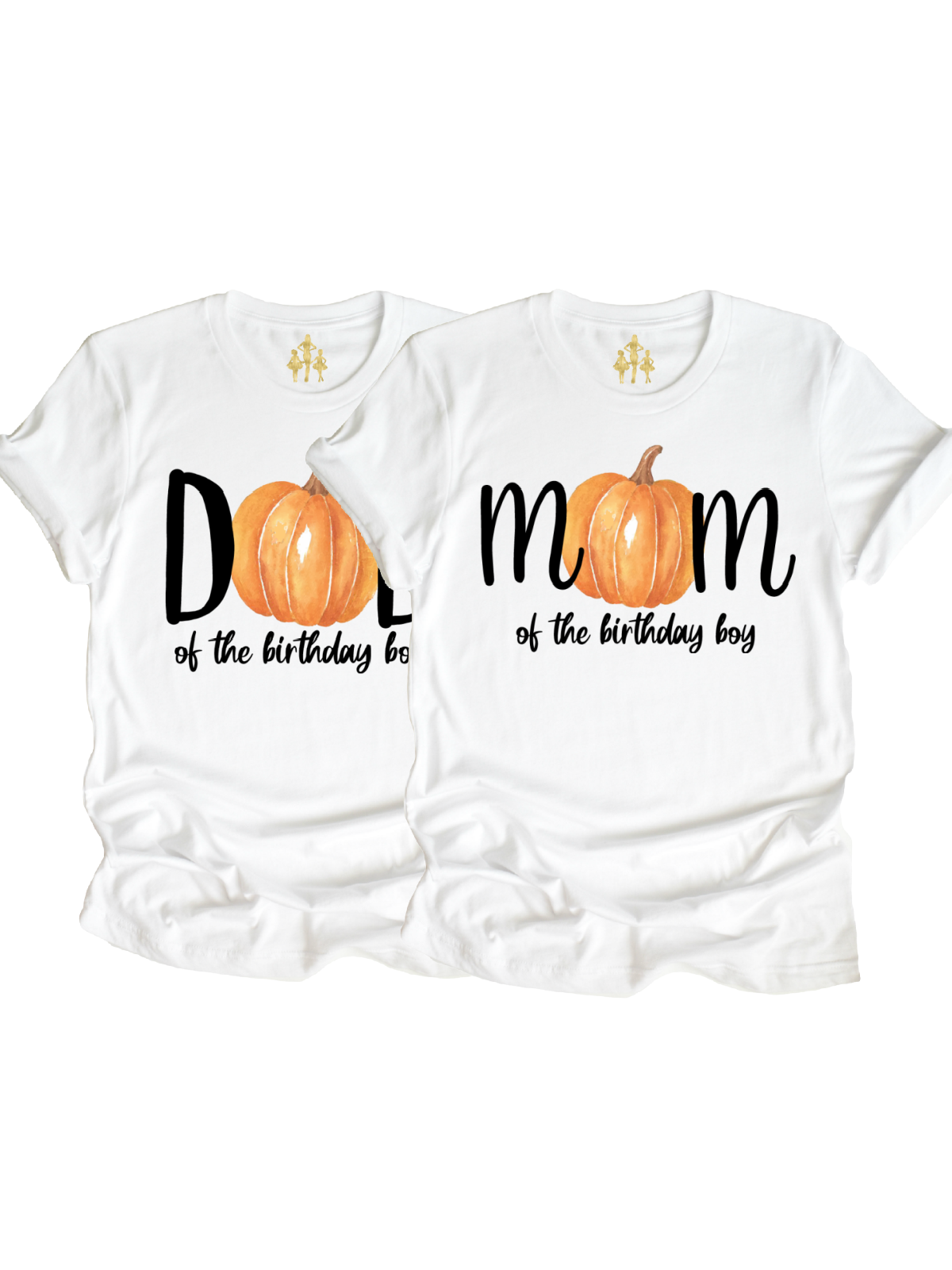 Mom and Dad of the Birthday Boy Pumpkin Shirts