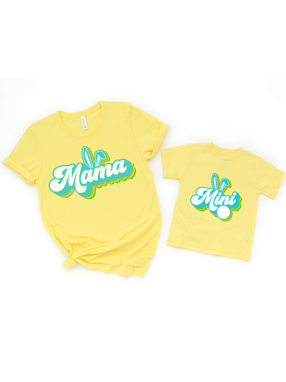 Mama + Mini Retro Bunny Shirts - Yellow
