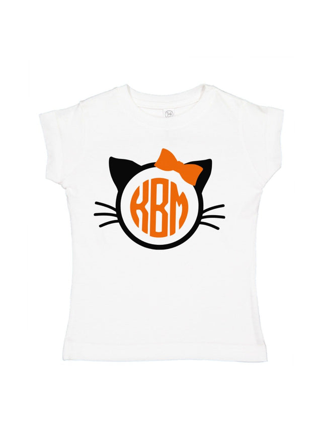 Monogrammed Cat Halloween Short Sleeve Shirt