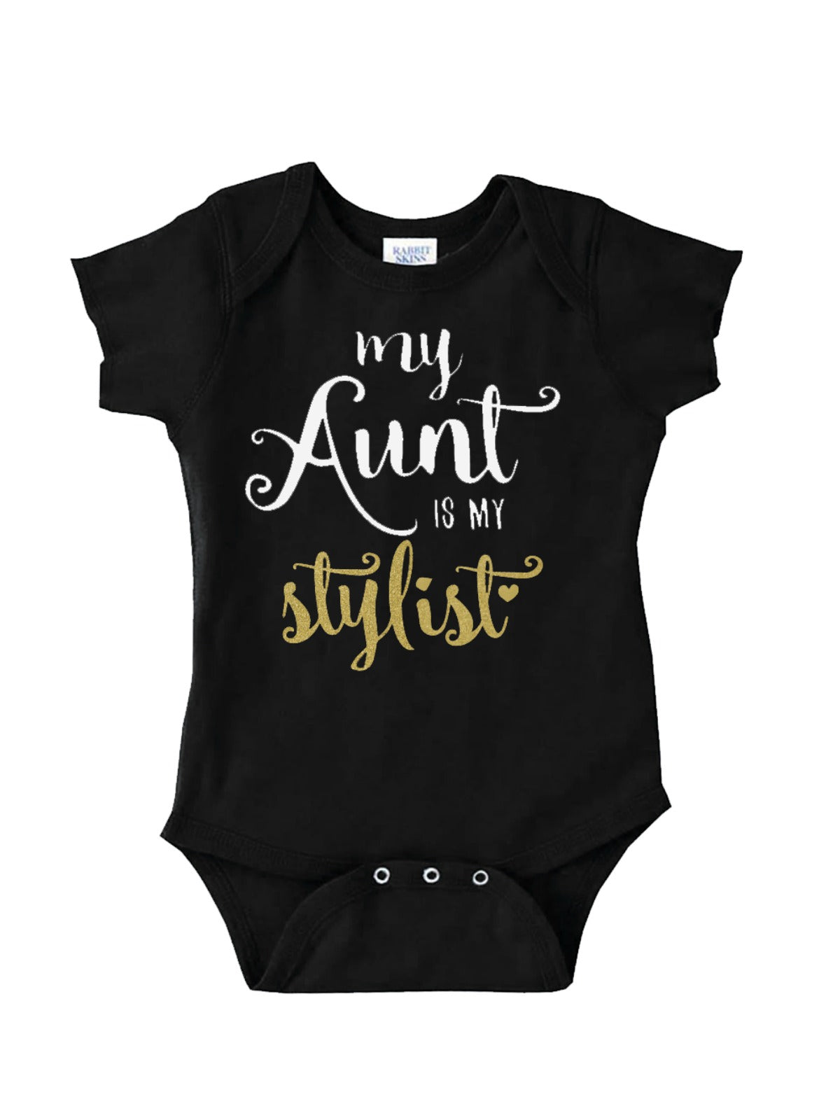 My Aunt Is My Stylist Baby Girl Bodysuit in Black