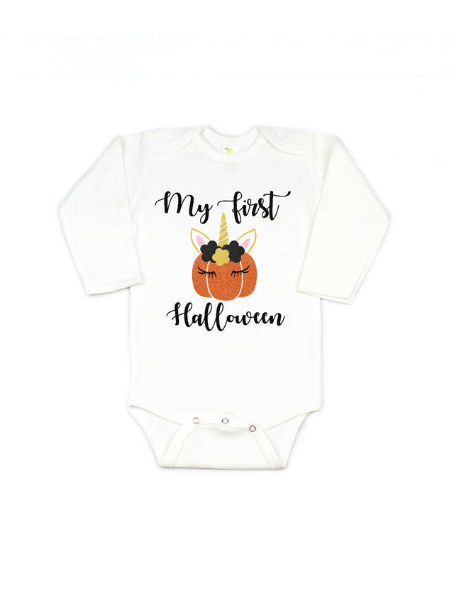 My First Halloween Long Sleeve Baby Girl Bodysuit