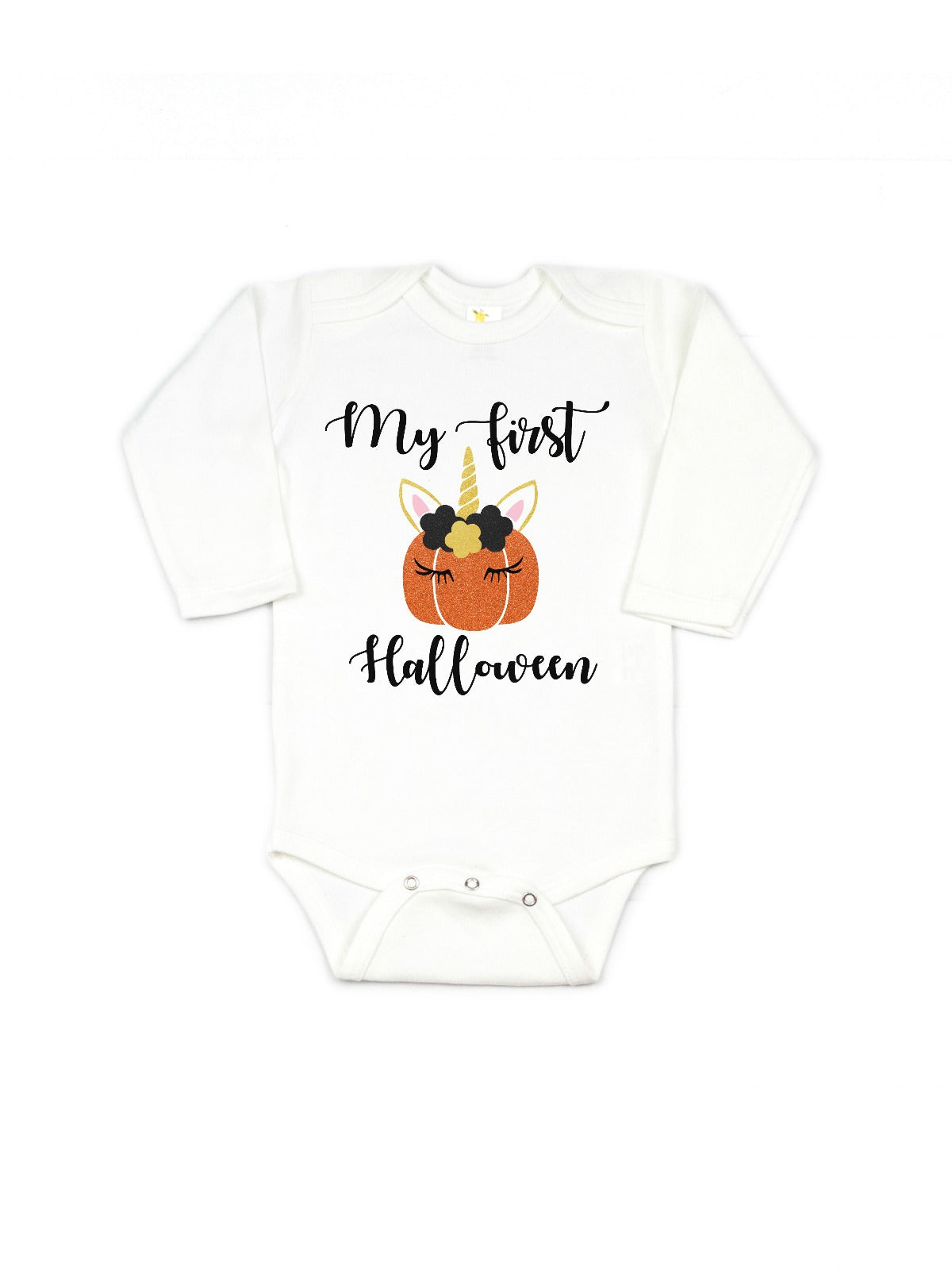 My First Halloween Baby Bodysuit, Long Sleeve White