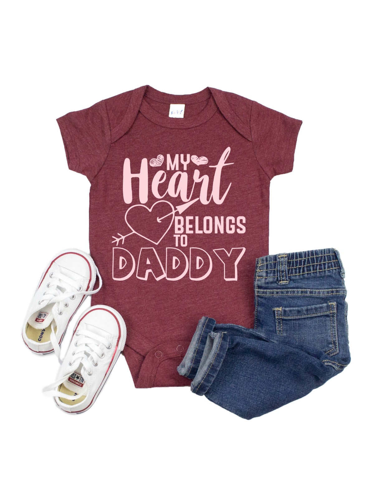my heart belongs to daddy baby girl's father's day outfit