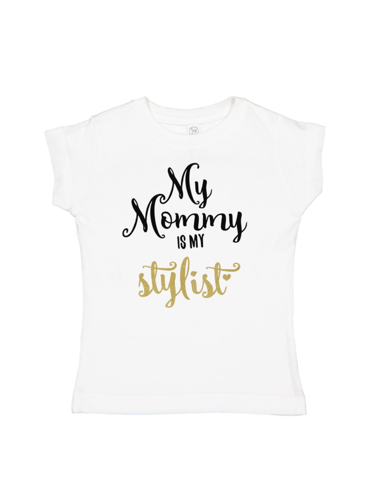 My Mommy is my Stylist Girls White Short Sleeve Shirt