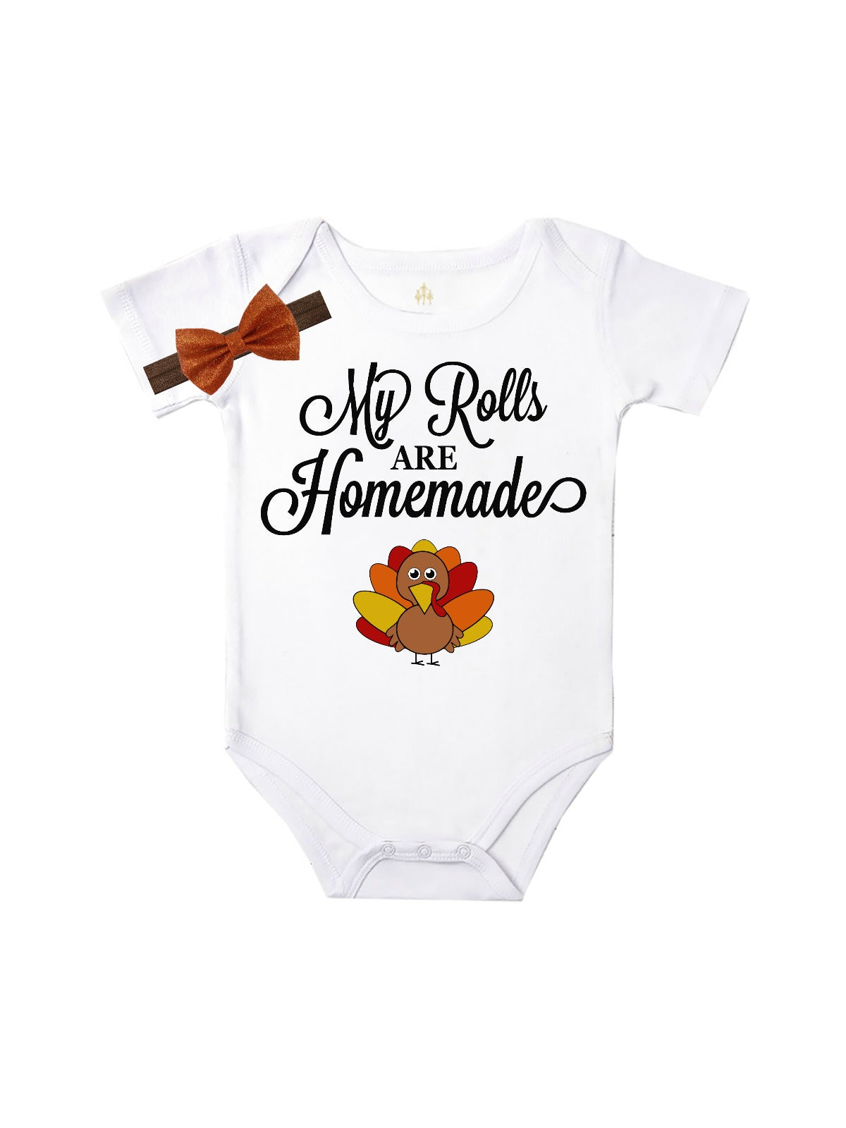 my rolls are homemade baby girl thanksgiving bodysuit