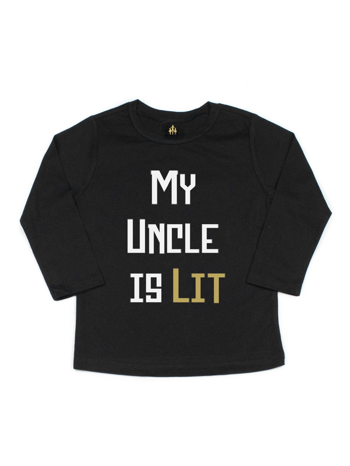 my uncle is lit boys black t-shirt