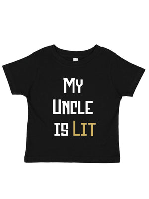 my uncle is lit boys black t-shirt