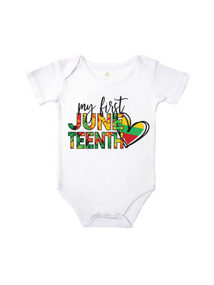 My First Juneteenth Infant Bodysuit in White